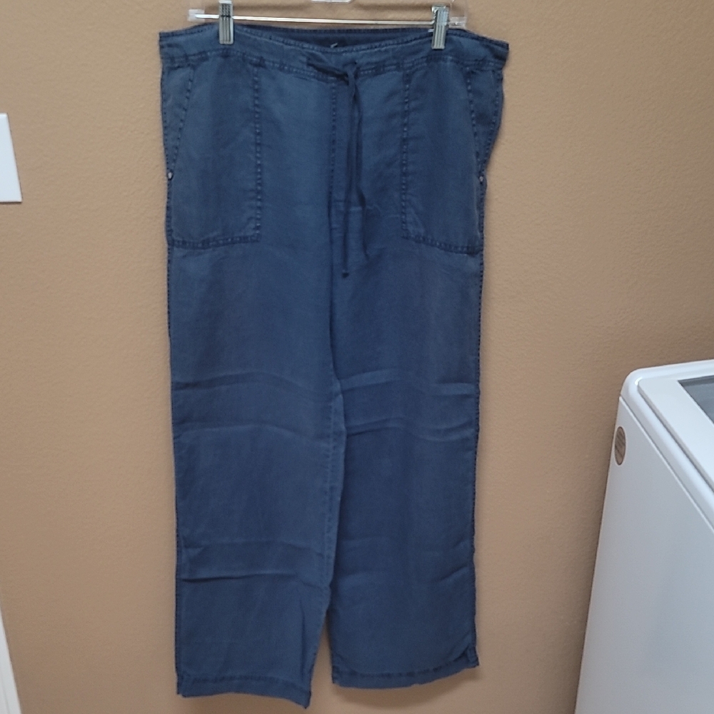 Michael Stars Blue Linen Pants Relaxed Fit 💙